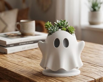 Ghost Planter STL-Datei | Halloween Sukkulenten Topf Modell