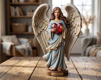 Engel mit Herz 3D STL Modell - Romantische Figur für den 3D-Druck