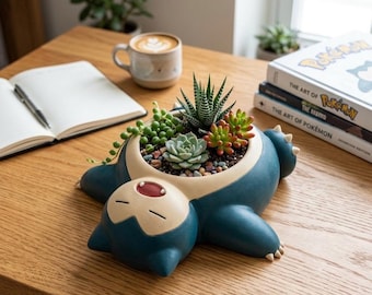 Cartoon-Snorlax-Übertopf - 3D STL Modell, lustiger Blumentopf, Schreibtischdekoration (Digitaler Download)