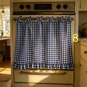 Handmade Oven Skirt | Decorative Stove Handle Cover, Boho Home Decor, Standard Size Fabric Valance, Housewarming Gift