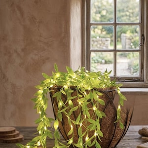 Guirnalda de luces de hojas artificiales / Guirnalda de hadas a pilas para decoración