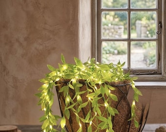 Guirnalda de luces de hojas artificiales / Guirnalda de hadas a pilas para decoración