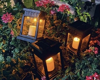 Farol solar retro de palacio / Luz de vela para jardín al aire libre