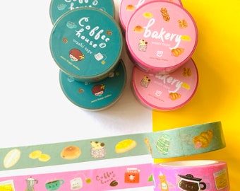 Chinese Bakery and Coffee House Washi Tape Set (2 rolls)