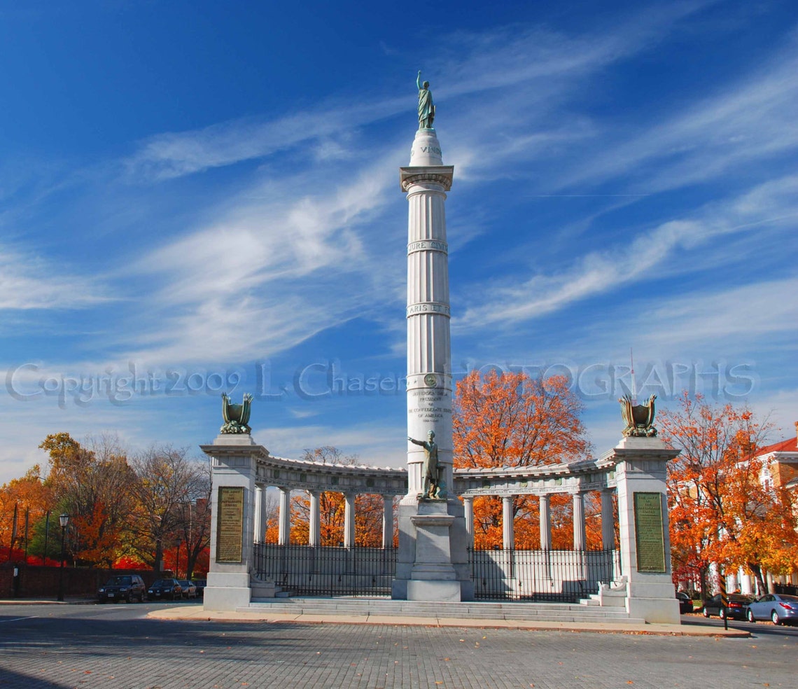 Jefferson Davis Monument, Richmond, Virginia Etsy