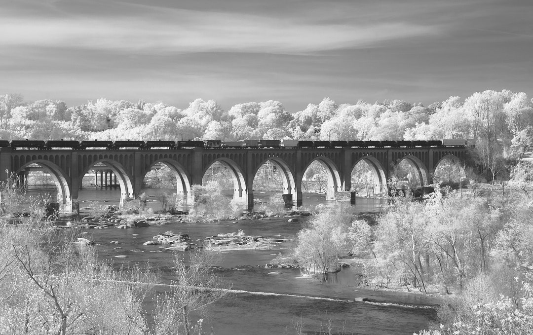 James River Railway Bridge Infrared II - Etsy