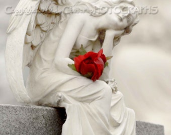 Angel with Red Rose