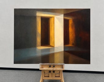 100% handgeschilderde 3D-textuurkunst, olieverfschilderij met geometrische architectuurpilaren, aanpasbare muurdecoratie, groot schilderij voor huisdecoratie, extra groot canvas