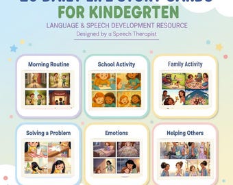 Cartes Récit de la vie quotidienne | Orthophonie, compétences sociales (ressource imprimable)