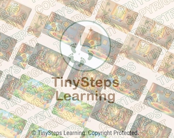 Spot the Difference Preschool Activity | Colorful Picture Cards | Visual Discrimination Game | Printable PDF