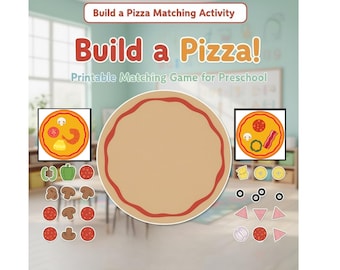 Build a Pizza Matching Activity | Pizza Dramatic Play Printable | Preschool Visual Discrimination Game | Food Theme Center
