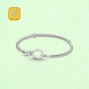 Moments Unendlich Knoten Schlangenkette Armband,925 Sterling Silber