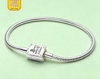 Pulsera de cadena de serpiente con diamantes cultivados en laboratorio de Princess Storybook, plata de ley 925