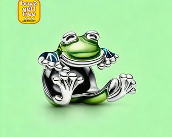 Silver Frog Charm for Bracelet or Necklace, Handmade Pendant Jewelry