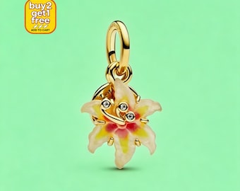 Tangled Sundrop Flower Glow-in-the-dark Charm, Silver Bracelet Pendant, Handmade, Pandora Compatible