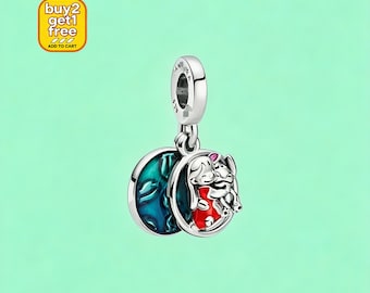 Bransoletka i naszyjnik z zawieszką ze srebra próby 925 Lilo & Stitch
