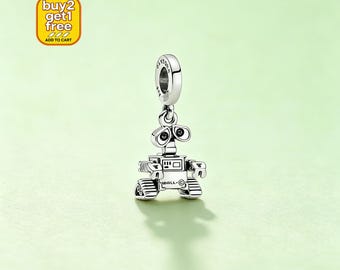 Zawieszka Pixar Wall-E, srebrna bransoletka z wisiorkiem, prezent świąteczny