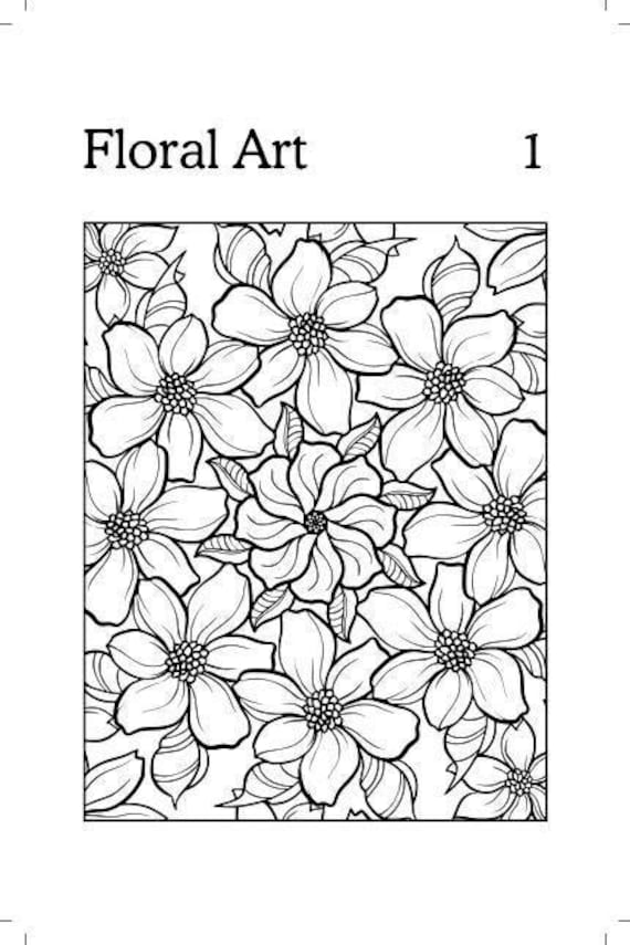Floral Art Coloring Page (Digital Download)