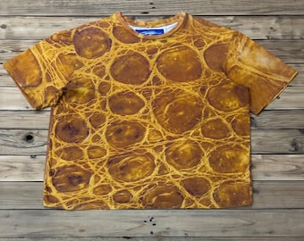 Camiseta Anton Belinskiy talla L para mujer, top corto con estampado abstracto psicodélico (EE. UU., sin aranceles de importación).