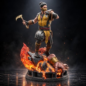 Scorpion Mortal Kombat 3D STL File, Figurine for 3D Printing
