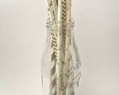 GOLD & SILVER Paper Straws,Chevron, Stripes, Stars, New Years Eve Party, Wedding, Boy Girl Birthday Party, Baby Shower