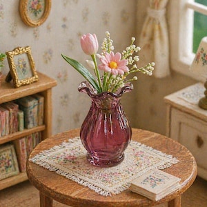 Miniatur Blumenvase Puppenhaus 1:12 kleine Vase Tisch Dekor Einsatz Blumen Home Szene