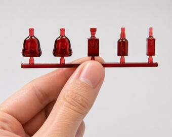 Juego de mini botellas de vino para casa de muñecas, decoración de bar, escena de comedor, exhibición, 3 juegos