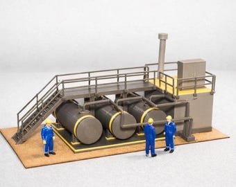 Zestaw do budowy modelu magazynu oleju w skali HO, zestaw do samodzielnego montażu dioramy przemysłowej