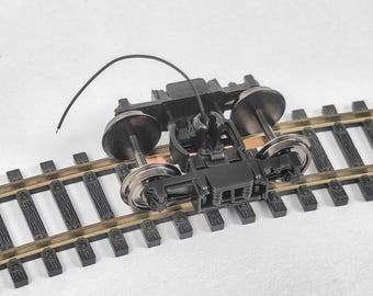 Bogie de tren a escala HO 1:87, juego de ruedas metálicas, chasis de vagón de ferrocarril