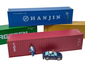 HO Scale Mini Shipping Container Model, Diorama Building Accessory for Model Railway & Industrial Scene