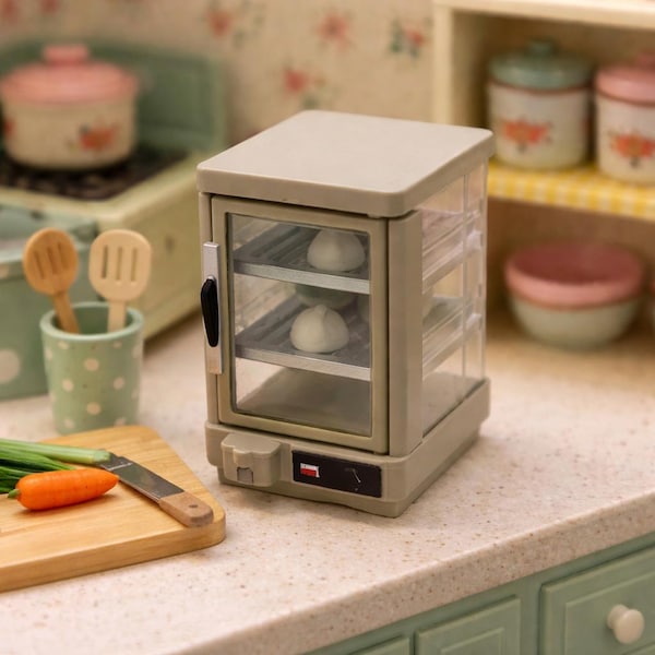 Mini Food Display Cabinet Set For Dollhouse Kitchen Bakery Decor