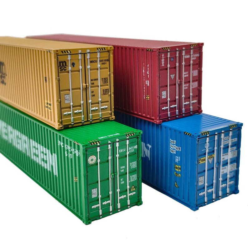 HO Scale Mini Shipping Container Model, Diorama Building Accessory for ...