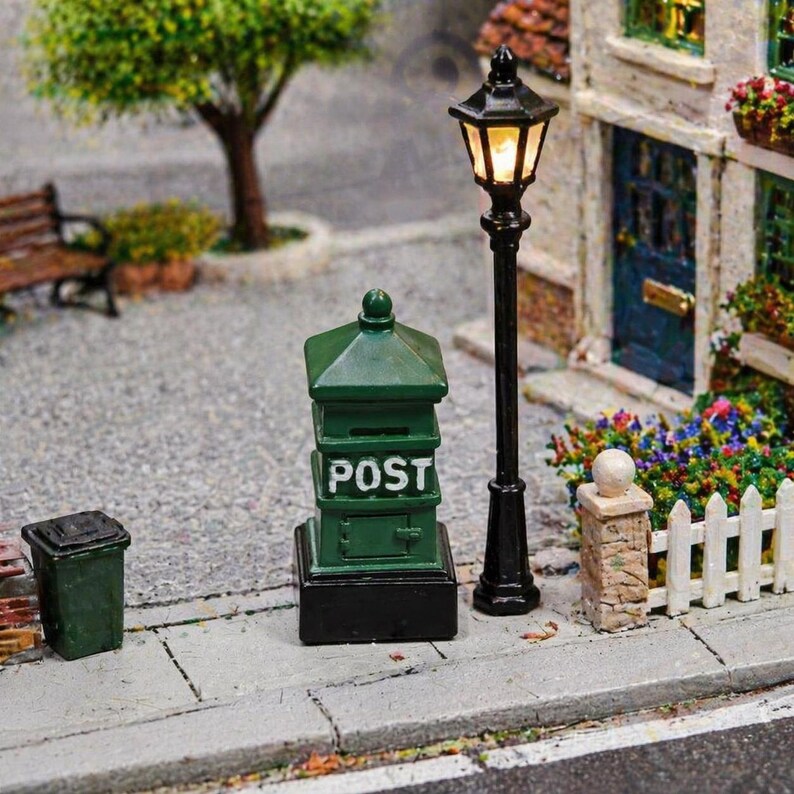 Mini Post Box Set 2PCS Diorama Scene Props Street Detail Diorama Build ...