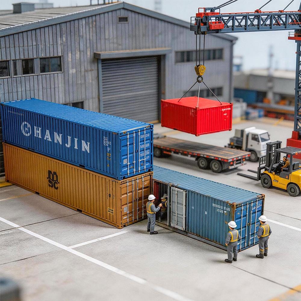 HO Scale Mini Shipping Container Model, Diorama Building Accessory for ...