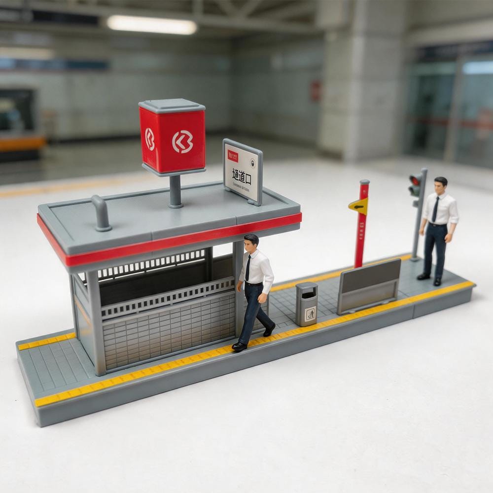 Ho Scale Subway R46 HO Scale Subway Entrance DIY Kit Railway Platform Diorama Scene Model ...