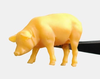 Miniature Resin Pig Set Unpainted Farm Animals for  Diorama Farm Scene DIY Painting