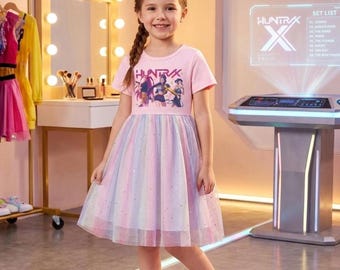 KPop Demon Hunters Dress, Rumi Zoey Inspired, Girls Party Outfit, Idol Clothes