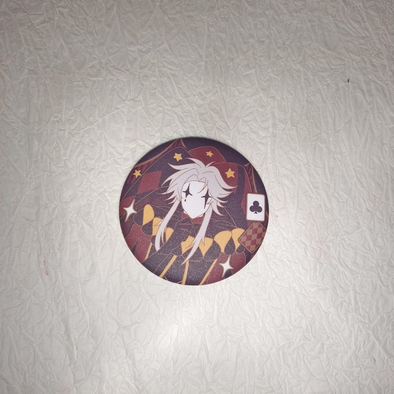 Ciondolo ornamentale ricamato ispirato a Pierrot e Arlecchino del Freak Circus / Ciondolo Circuscore Pierrot pin