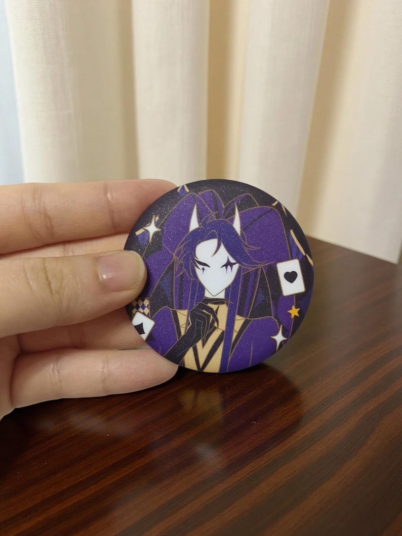 Ciondolo ornamentale ricamato ispirato a Pierrot e Arlecchino del Freak Circus / Ciondolo Circuscore Jester pin
