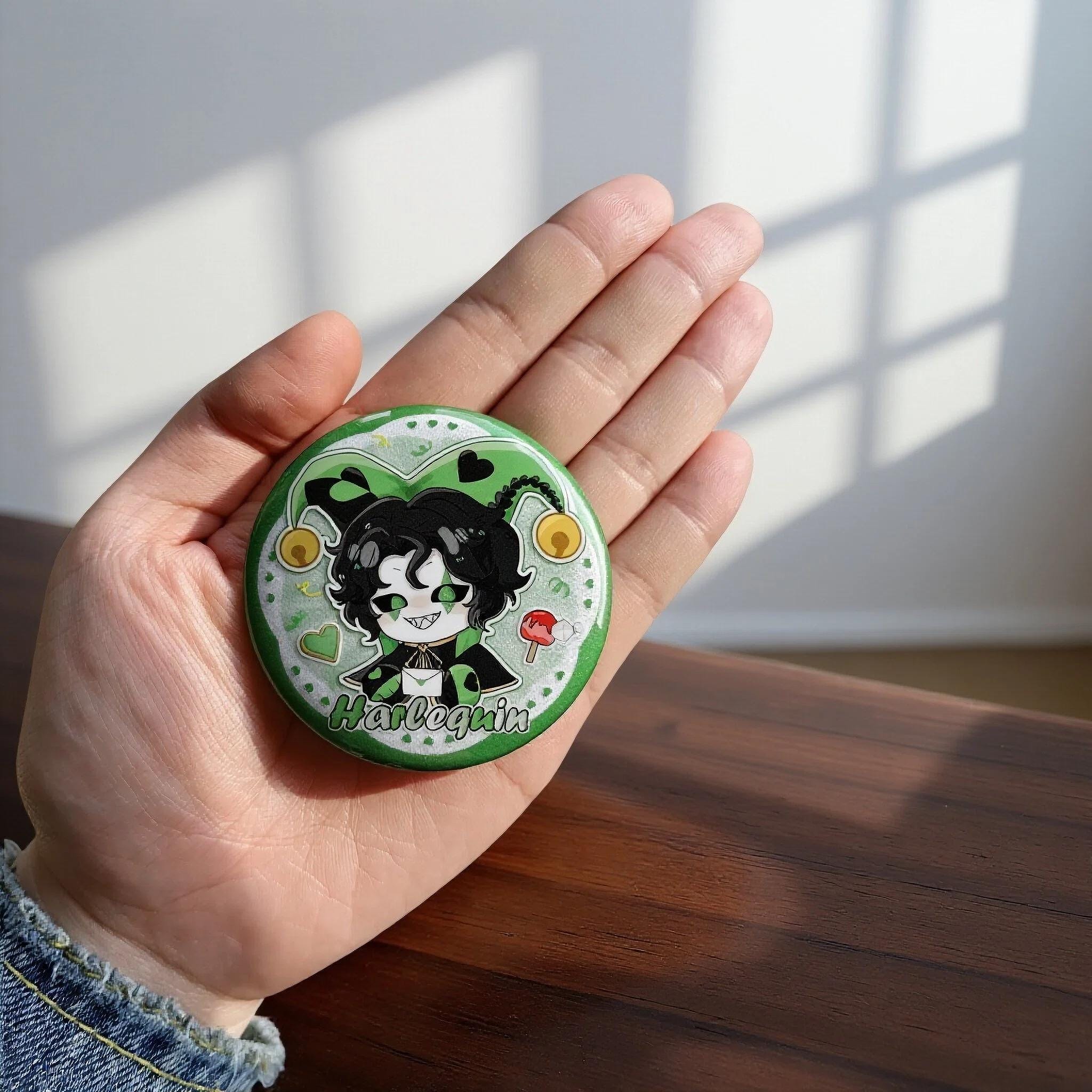 Keychan Pin Pierrot Freak Circus Harlequin Keychain& Pin Creepy Cute Alt Circuscore ...