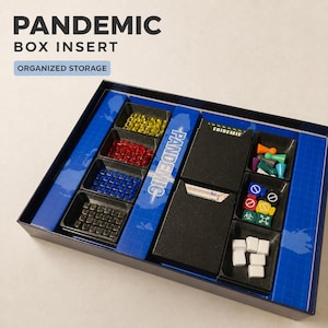 Pandemic Board Game Insert Organizer | Box Storage Solution for Cards, Cubes & Components