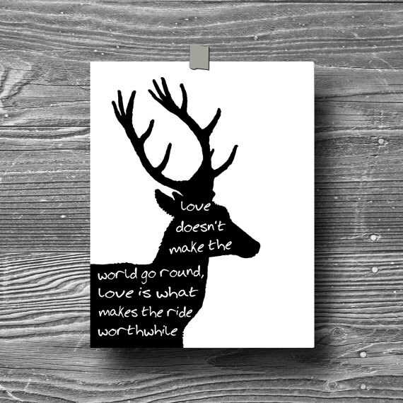 deer inspirational art quote art print print poster | Etsy