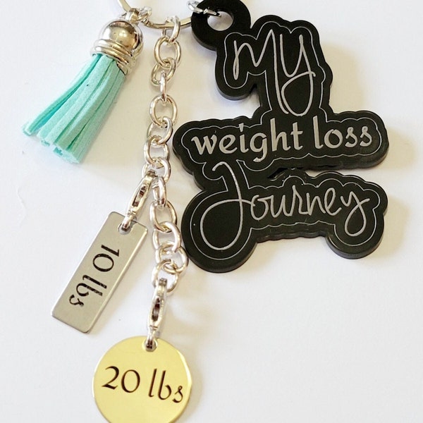 Weight loss keychain • Motivational gifts • Goal tags • Gift for mom • Gift for sister