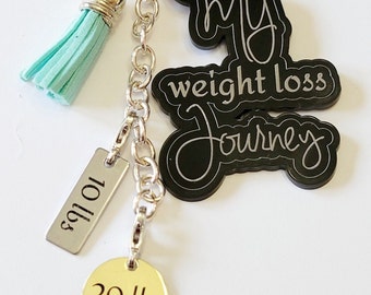 Weight loss keychain • Motivational gifts • Goal tags • Gift for mom • Gift for sister