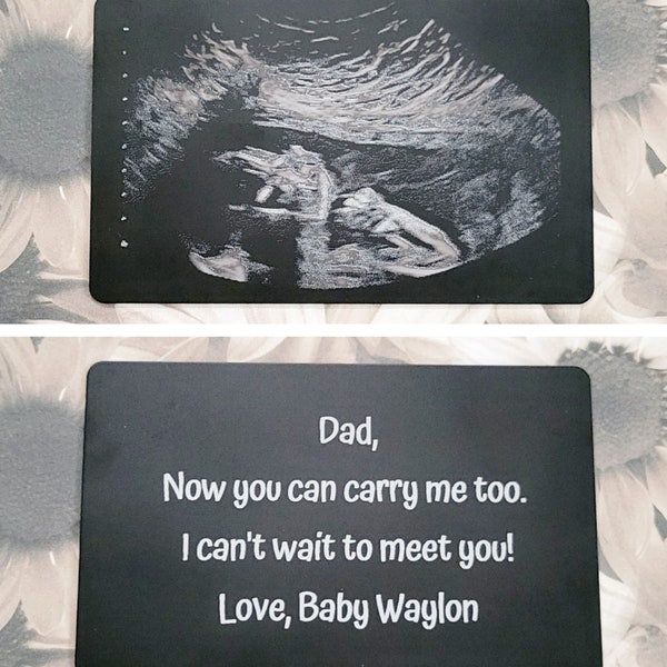 Ultrasound wallet card • pregnancy announcement • New dad gift • Fathers day gift