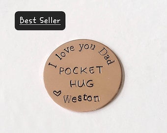 POCKET HUG •a love token• I love you Dad• long distance gifts• gifts for him •Father's Day gift •organza gift bag for giving