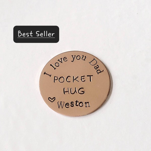 POCKET HUG •a love token• I love you Dad• long distance gifts• gifts for him •Father's Day gift •organza gift bag for giving