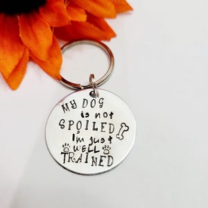 Spoiled dog tag • dog tag •  Pet ID tag • Collar Tag •  cute pet tags • Stamped ID pet tag •