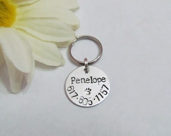 CAT tag • Kitten Tag • Pet name tag • valentine gift for cat • Cat  Collar Tag • Stamped ID pet tag • Small dog tag • Key Fob