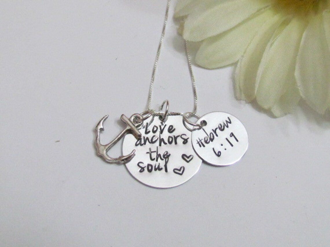 ANCHOR Necklace Love Anchors the Soul sterling Silver Etsy
